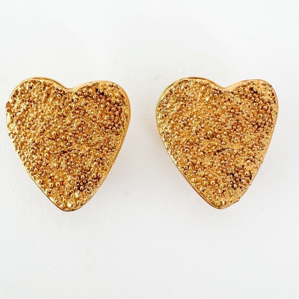 Vintage YSL, Yves Saint Laurent Heart Clip on Earrings